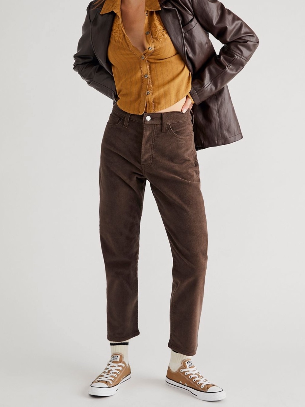 Women’s Levi’s Wedgie Straight CorduroyJeans In Brown Corduroy Hot Fudge Size 26